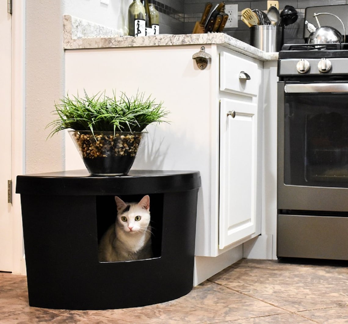 Kitangle Corner Kitty Litter Box Etsy
