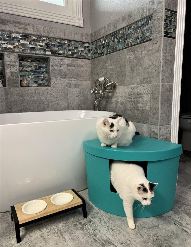Corner Kitty Litter Box & Liner Etsy