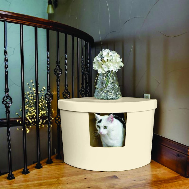 Corner Kitty Litter Box & Liner Etsy