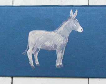 A Donkey - Original Gouache Painting on Book Cover