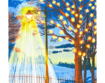 Winter Risograph Print