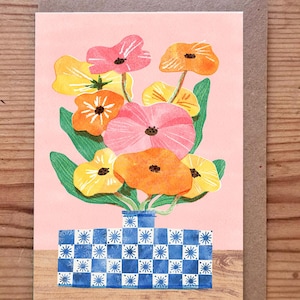 Bloemenvaas A6-wenskaart