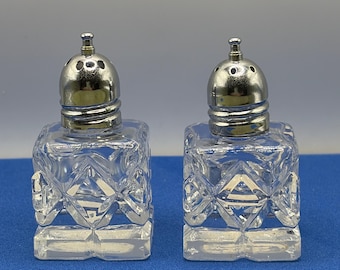 Vintage Small Salt and Pepper Shakers Glass Viking Hand Made in Japan
