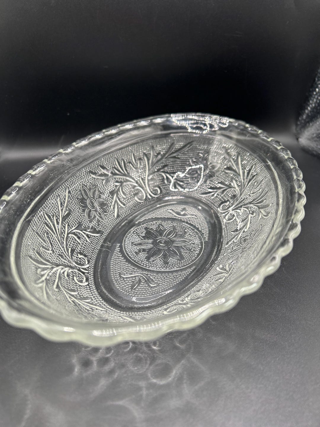 Indiana Glass Sandwich Pattern Oval Serving Dish Etsy