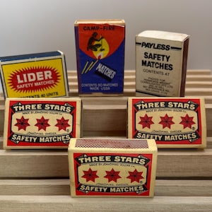Lot of Vintage Safety Matchboxes Camp-Fire from USSR, Lider from Brazil, Three Stars from Sweden