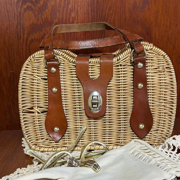 Wicker Acrylic Purse Classy Mid-Century by Simon Styled by Mister Ernest