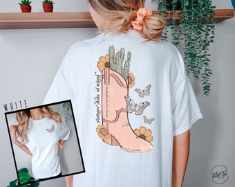 YeeHaw State of Mind Shirt, Comfort Colors Tee, Western Tshirt, Cowgirl Boot Shirt, Floral Tee, Rodeo Shirt, Boho Flower Shirt, Boho Tee