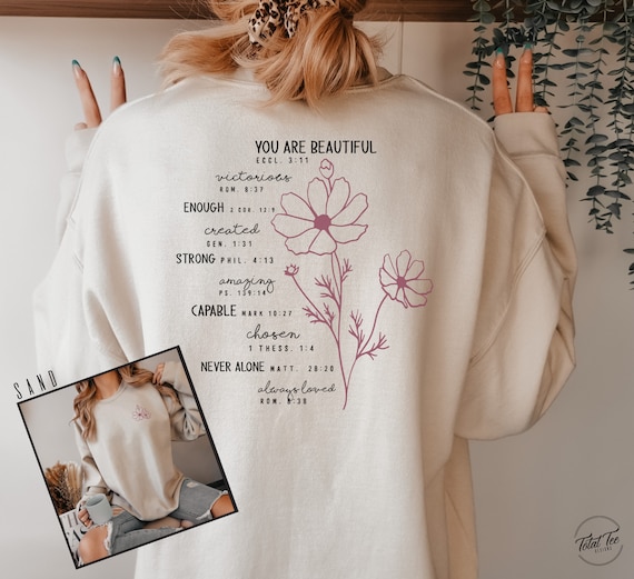 You are Beautiful Victorious Enough Bible Verse Sweatshirt You are Beautiful Victorious Enough Bible Verse Sweatshirt