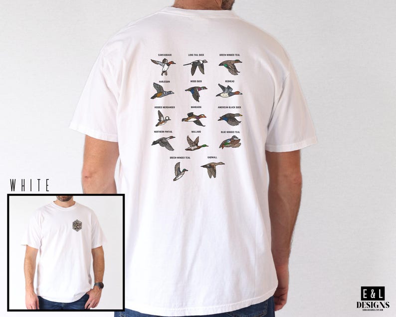 Duck Shirt, Comfort Colors Tee, Duck Hunter Gift, Gift for Men, Gift for Husband, Gift for Dad, American Hunter, Duck Season White