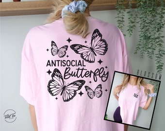 Camiseta Mariposa Antisocial, Camiseta Hogareña, Club Antisocial, Camiseta Colores Cómodos