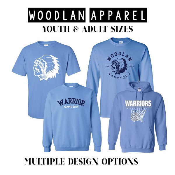 Woodlan Apparel, Carolina Blue, Youth and Adult Sizes