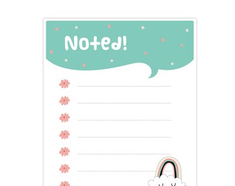 Rainbow Cute Note Paper Printable Insert