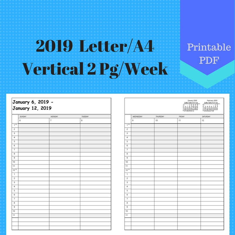 Calendar Per Week 2019 Steve