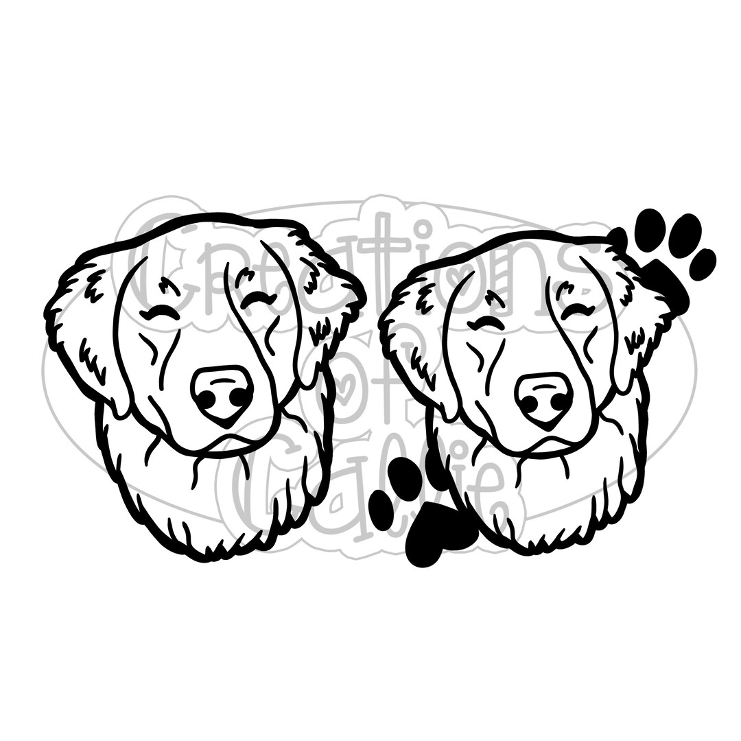 Double Golden R Double Golden Retriever Pack: Svg - Etsy