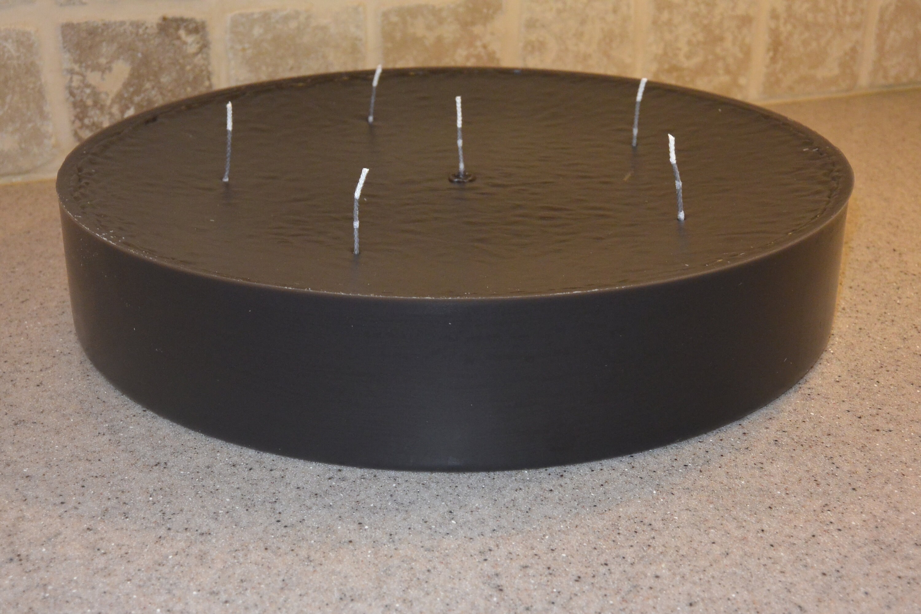 Custom hand poured 15 inch round candle with multi wicks