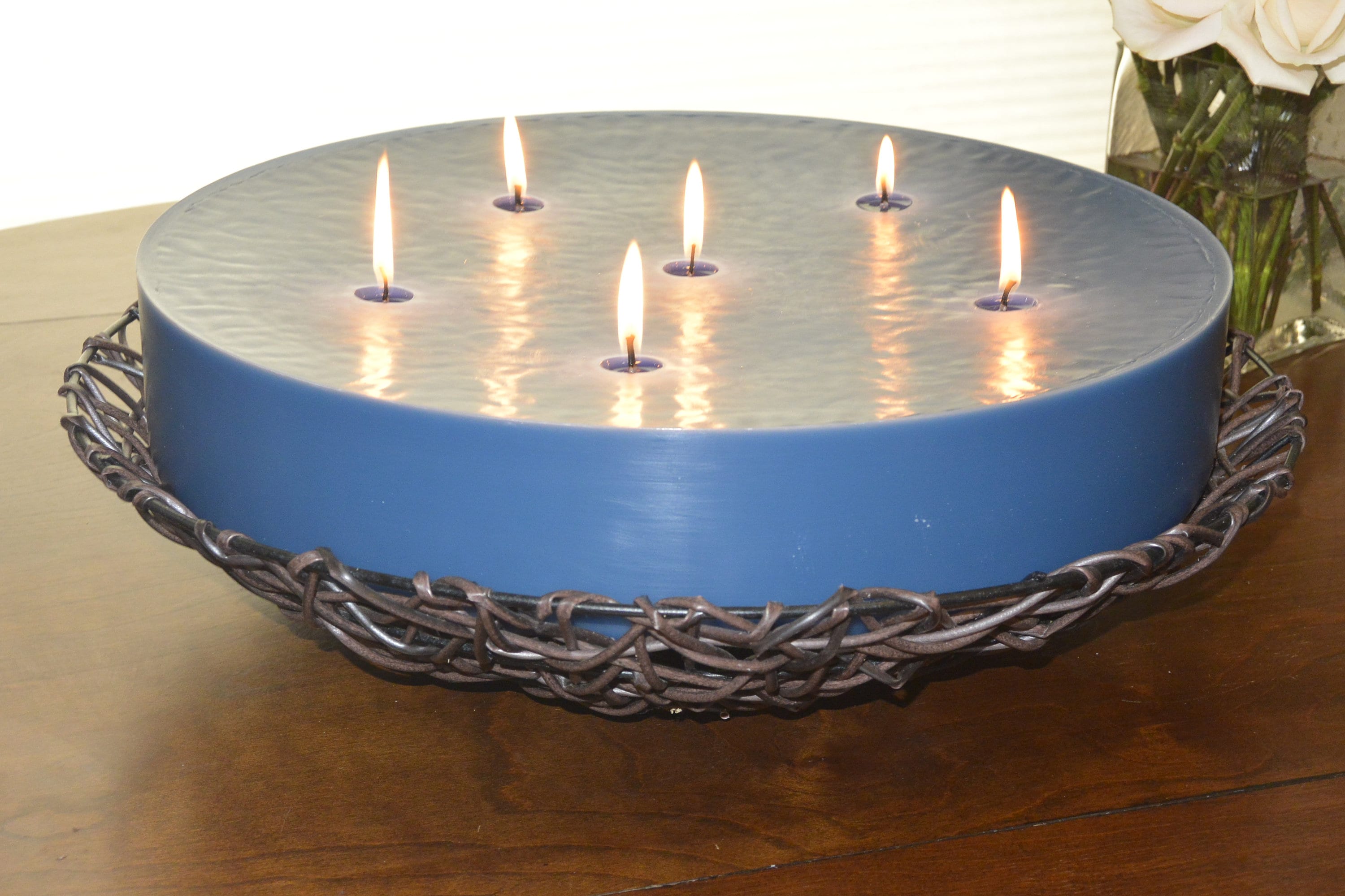 Custom hand poured 24 inch long block candle with 6 wicks