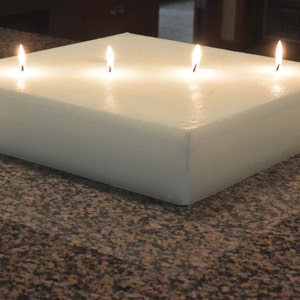 Custom hand poured 15 x 15 square candle with 4 wicks