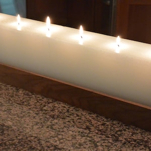 Six Wick Long-Burning Scentless Candle with Handmade Wood Stand | Long Burning Candle | Scentless Candle | Candle with Stand | Gift Idea