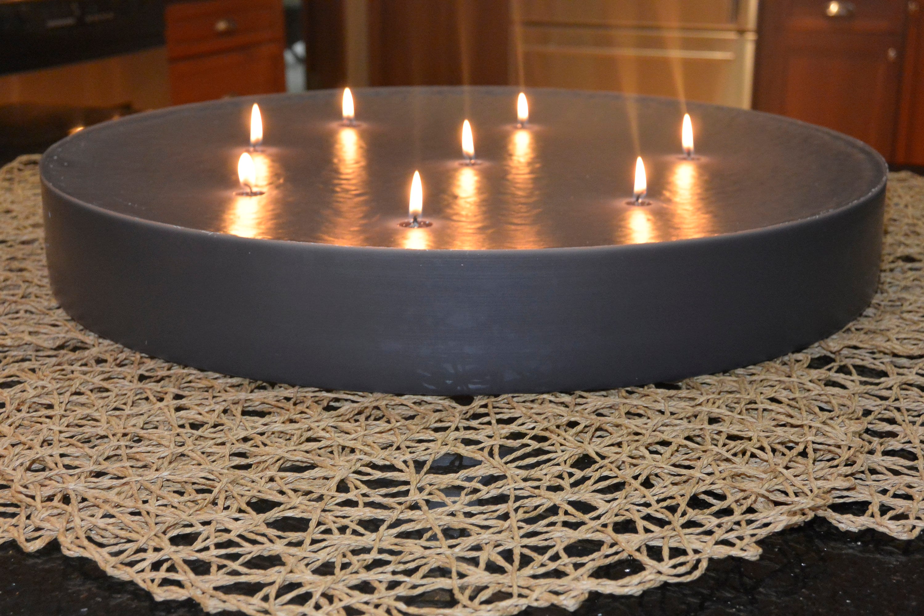 Custom hand poured 24 inch long block candle with 6 wicks