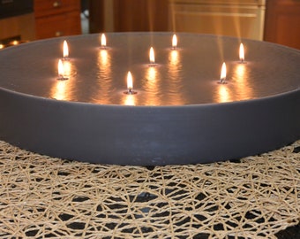 Custom hand poured 20 inch diameter round candle with multi wicks