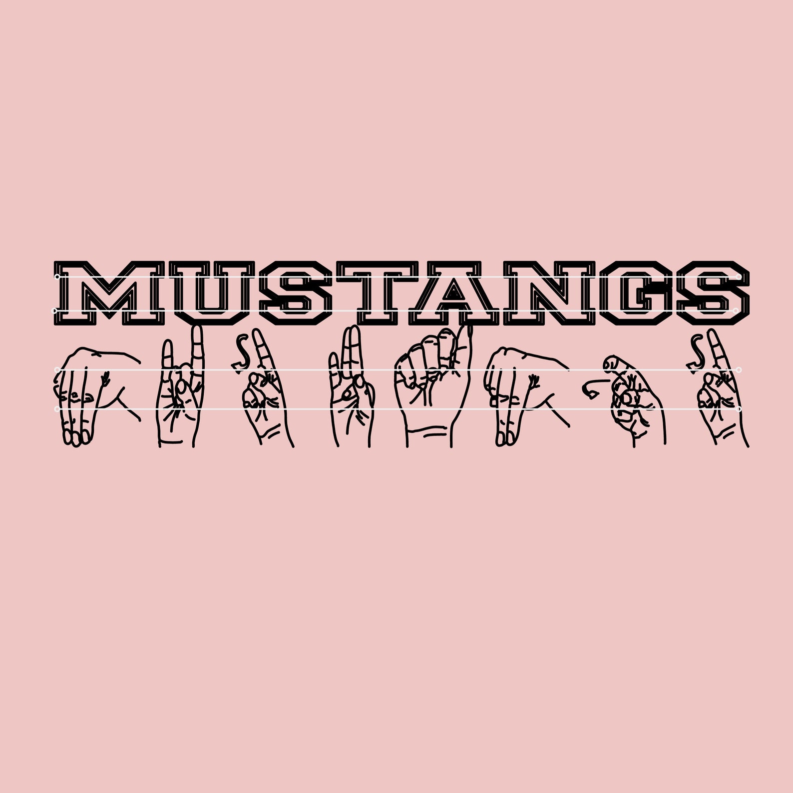 Mustangs Svg, Deaf, ASL Svg, Team Shirt Svg, School Spirit Svg, School