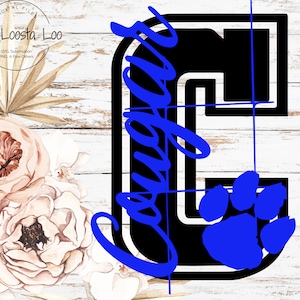 Cougar letterman, Cougar team svg, Cougar C Svg, Cougar C team SVG, Team svg, Cougar pride SVG, Cougar football svg, gift for her, best gift