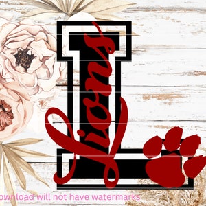 Lion letterman, Lion team svg, Lion L Svg, Lion L Team SVG, Team svg, Lion pride SVG, Lion voetbal svg