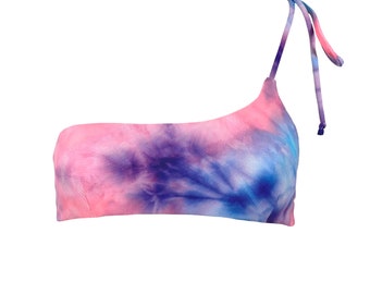 The Richie One shoulder Woman's Swimsuit in Tie Dye