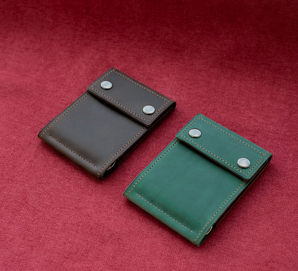 Leather Money Clip Card Holder Gift for Men Leather Wallet Wallets for