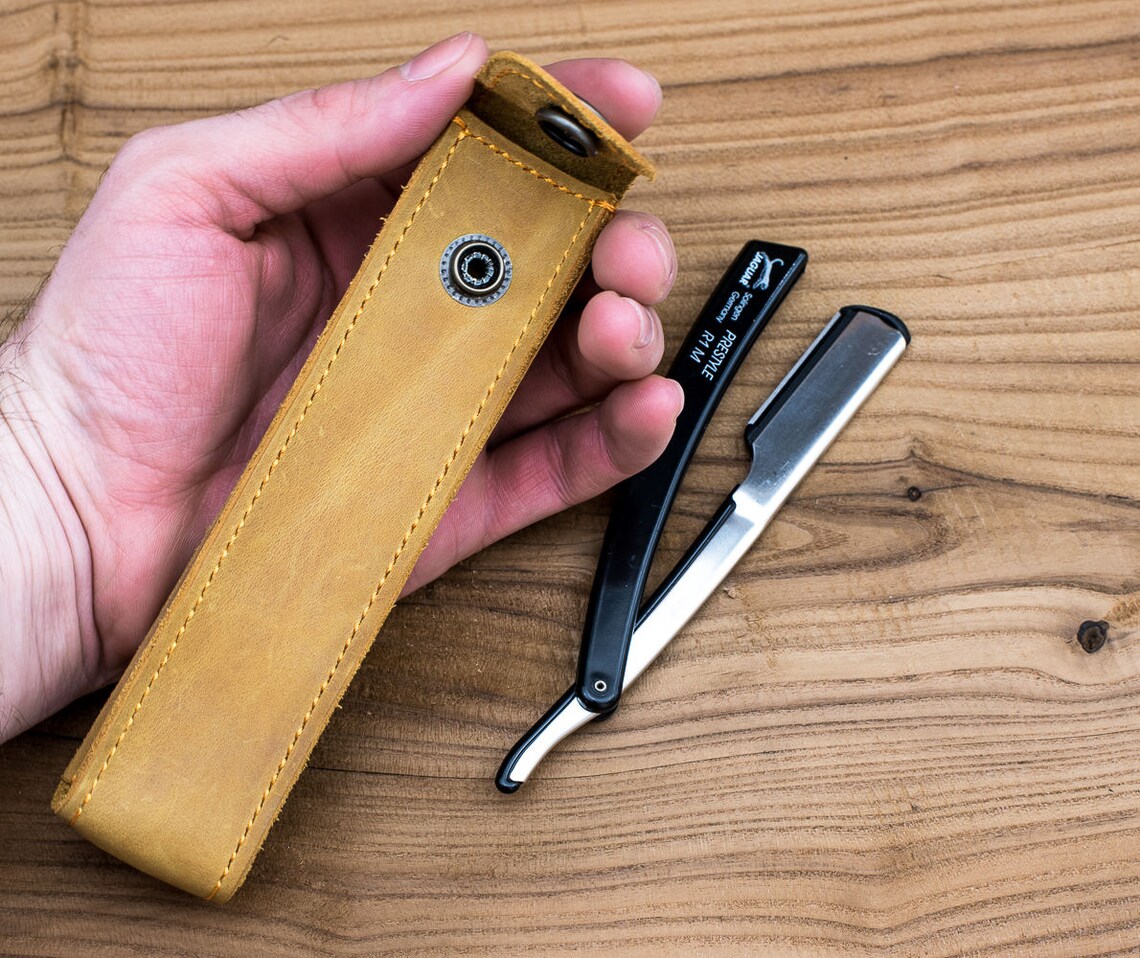 Leather Case Straight razor case Travel case Straight razor Etsy