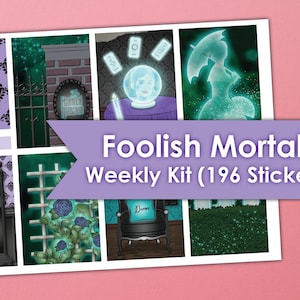 Foolish Mortals Weekly Kit | Erin Condren Planner Stickers 196 Stickers