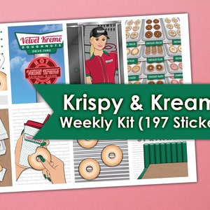 Krispy & Kreamy Weekly Kit | Erin Condren Planner Stickers 197 Stickers