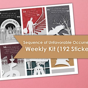 A Sequence of Unfavorable Occurrances Pt 1 Weekly Kit | Erin Condren Planner Stickers 192 Stickers