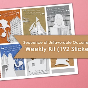 A Sequence of Unfavorable Occurrances Pt 2 Weekly Kit | Erin Condren Planner Stickers 192 Stickers