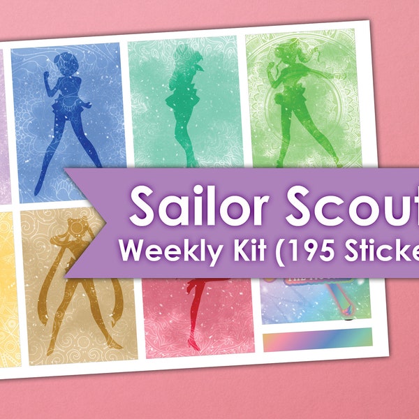 Sailor Scouts Weekly Kit | Erin Condren Planner Stickers 195 Stickers