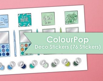 Pop of Colour Beauty Planner Stickers | 76 Stickers