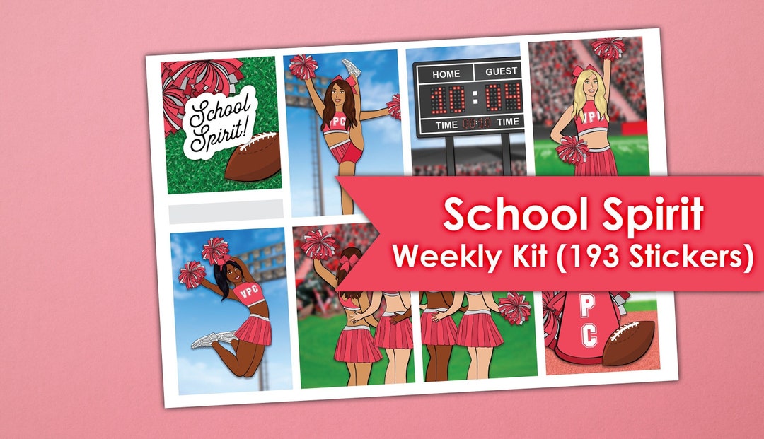 School Spirit Weekly Kit | Erin Condren Planner Stickers 193 Stickers ...