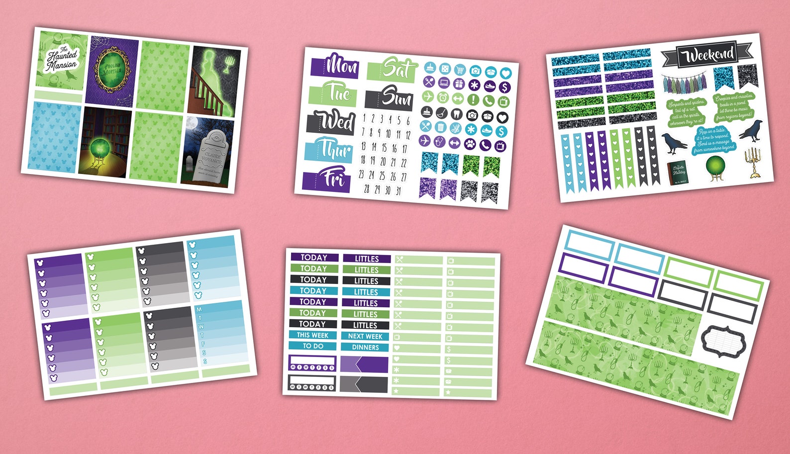 Haunted Mansion Weekly Kit | Erin Condren Planner Stickers 194 Stickers ...