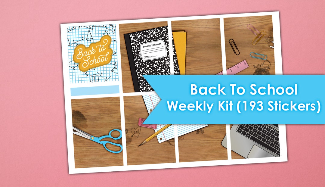 Back to School Weekly Kit | Erin Condren Planner Stickers 193 Stickers ...