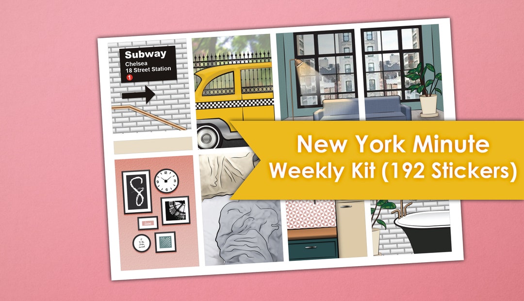 New York Minute Weekly Kit Erin Condren Planner Stickers 192 Etsy