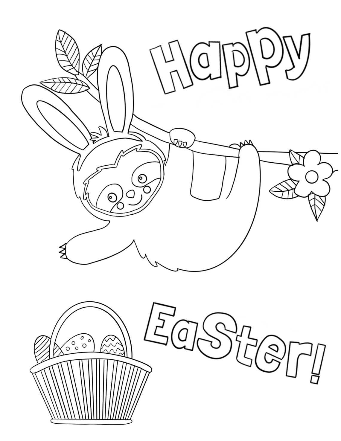 Printable Easter Coloring Pages Hipster Easter Coloring Pages - Etsy