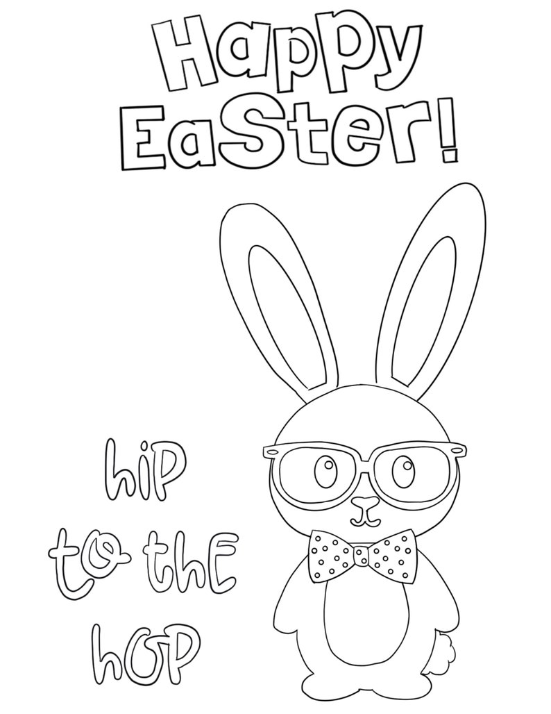 Printable Easter Coloring Pages Hipster Easter Coloring Pages - Etsy