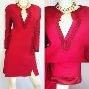 Oscar De La Renta Vintage rode jurk maat 8