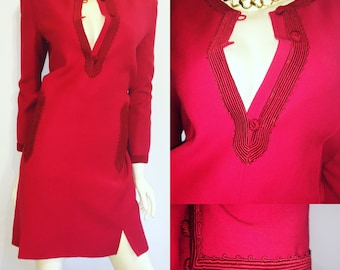 Oscar De La Renta Vintage Red Dress Size 8