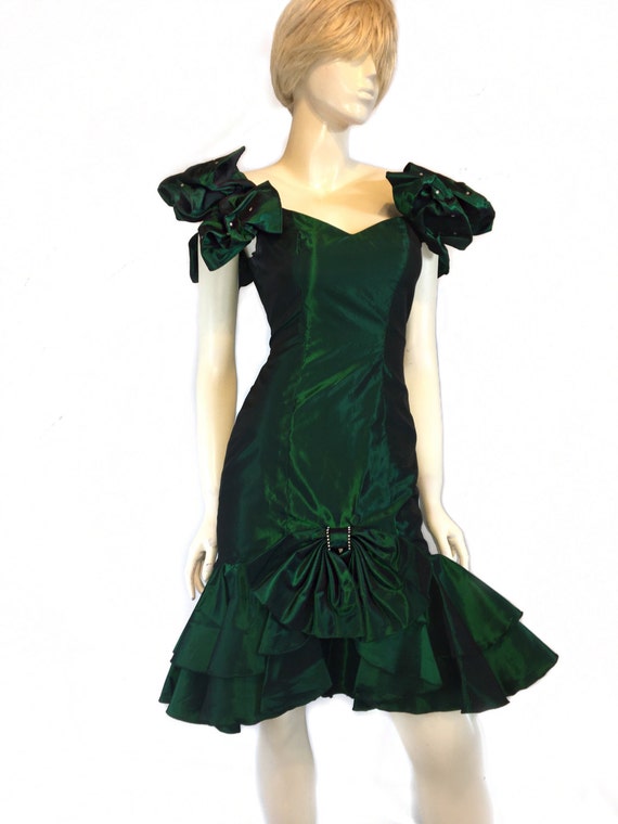 Emerald Green Taffeta Vintage mermaid Dress