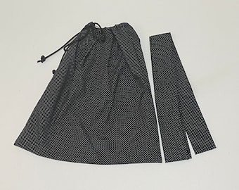 Black with small white dots  Foley Bag Cover w/ Tube Cover
