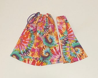 Pink and Teal Tie dye Foley Bag Cover with tube cover
