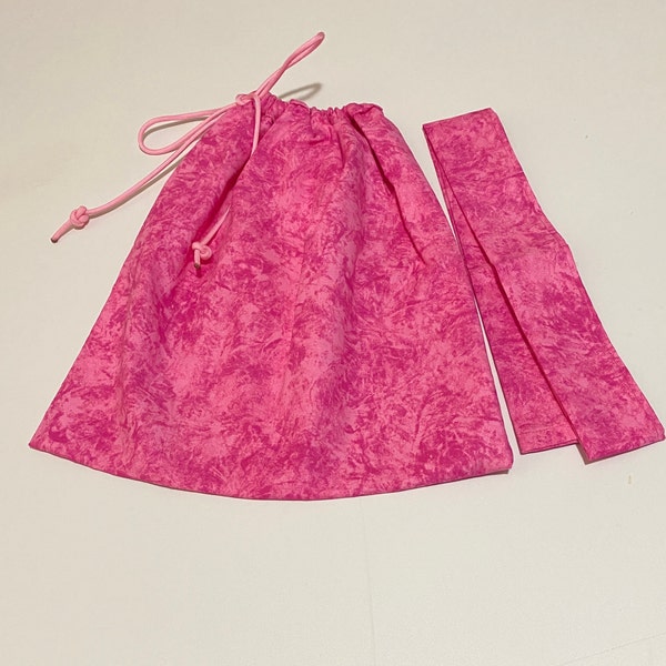 Pink Swirl Foley Bag Cover with tube cover