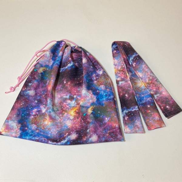 PInk and purple cosmic foley bag cover with matching tube cover