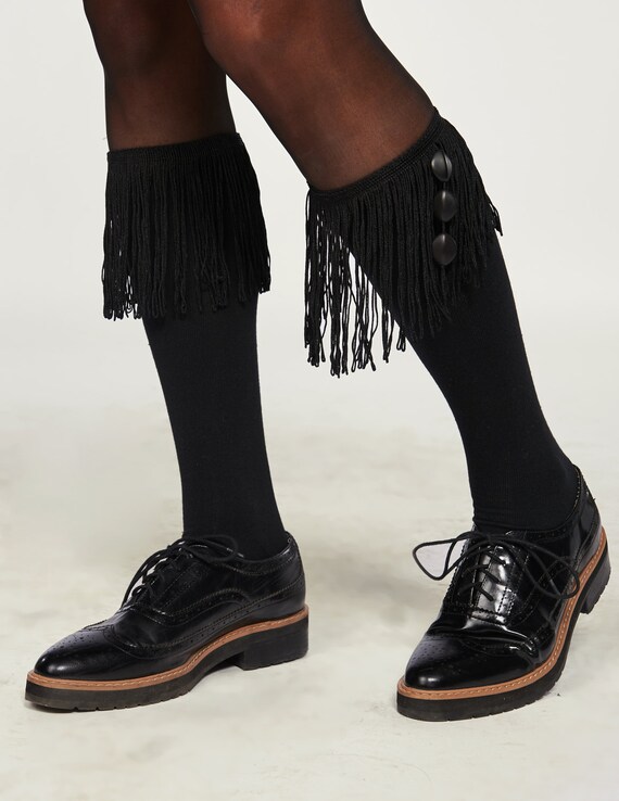Knee High Socks Leg Warmers Gypsy Clothing Black Women Etsy etsy
